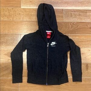 Nike Kids dark gray lightweight Zip-Up Hoodie